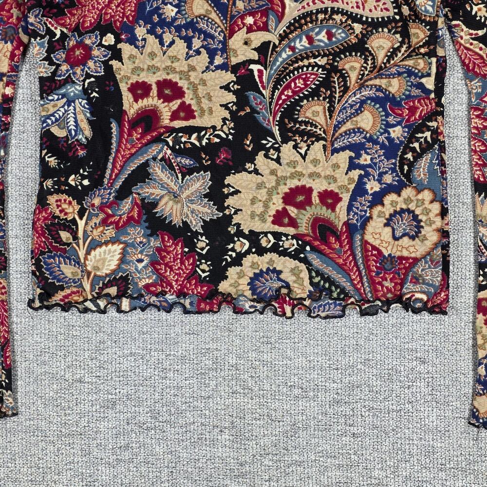 WET SEAL WOMEN'S FLORAL PAISLEY V‑NECK BLOUSE – MULTICOLOR – SIZE MEDIUM - Picture 12 of 13